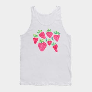 Watercolor Strawberries Tank Top